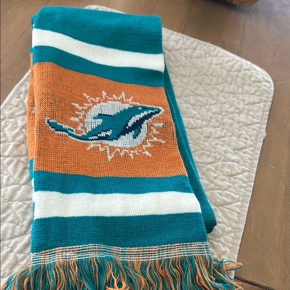 Blue and Orange Knitted Scarf - Miami Dolphins